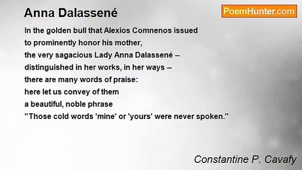 Constantine P. Cavafy - Anna Dalassené