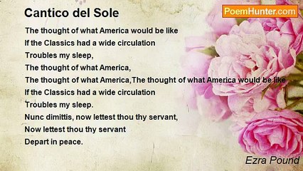Ezra Pound - Cantico del Sole
