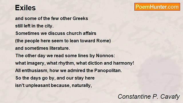 Constantine P. Cavafy - Exiles