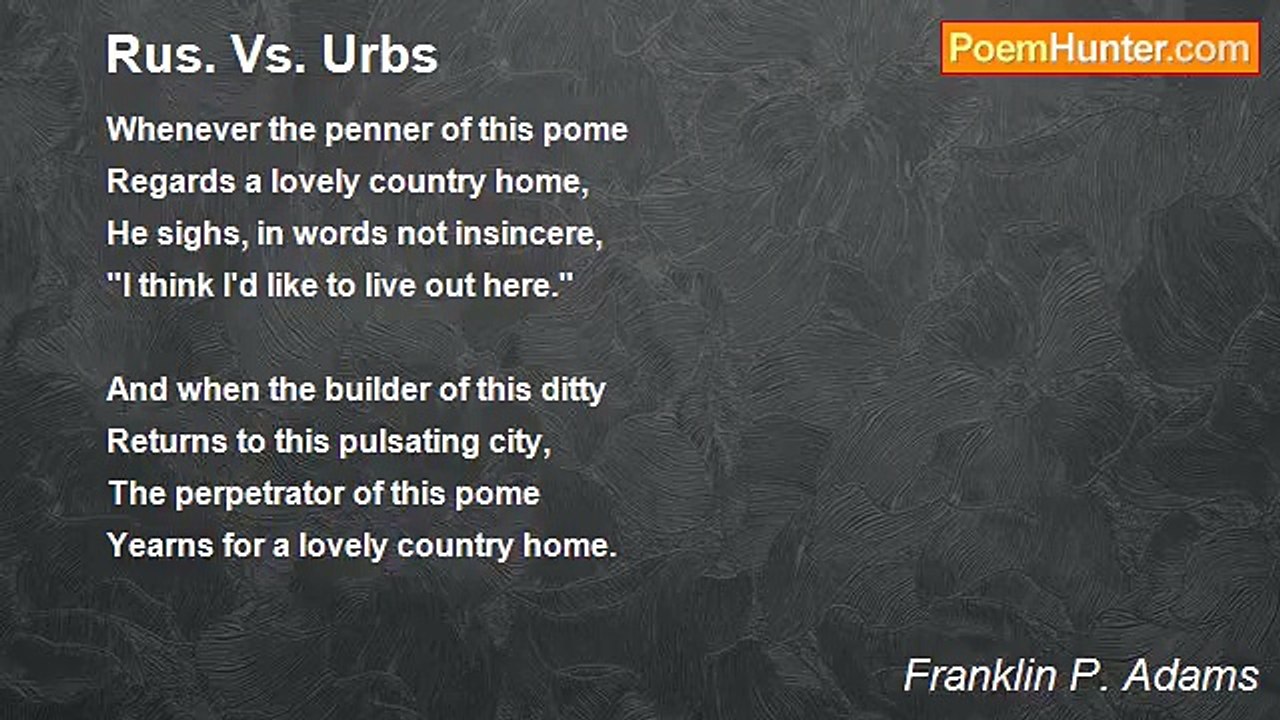 Franklin P. Adams - Rus. Vs. Urbs