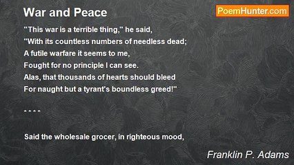 Franklin P. Adams - War and Peace