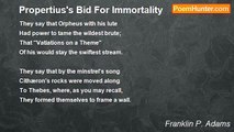 Franklin P. Adams - Propertius's Bid For Immortality