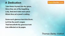 Thomas Bailey Aldrich - A Dedication