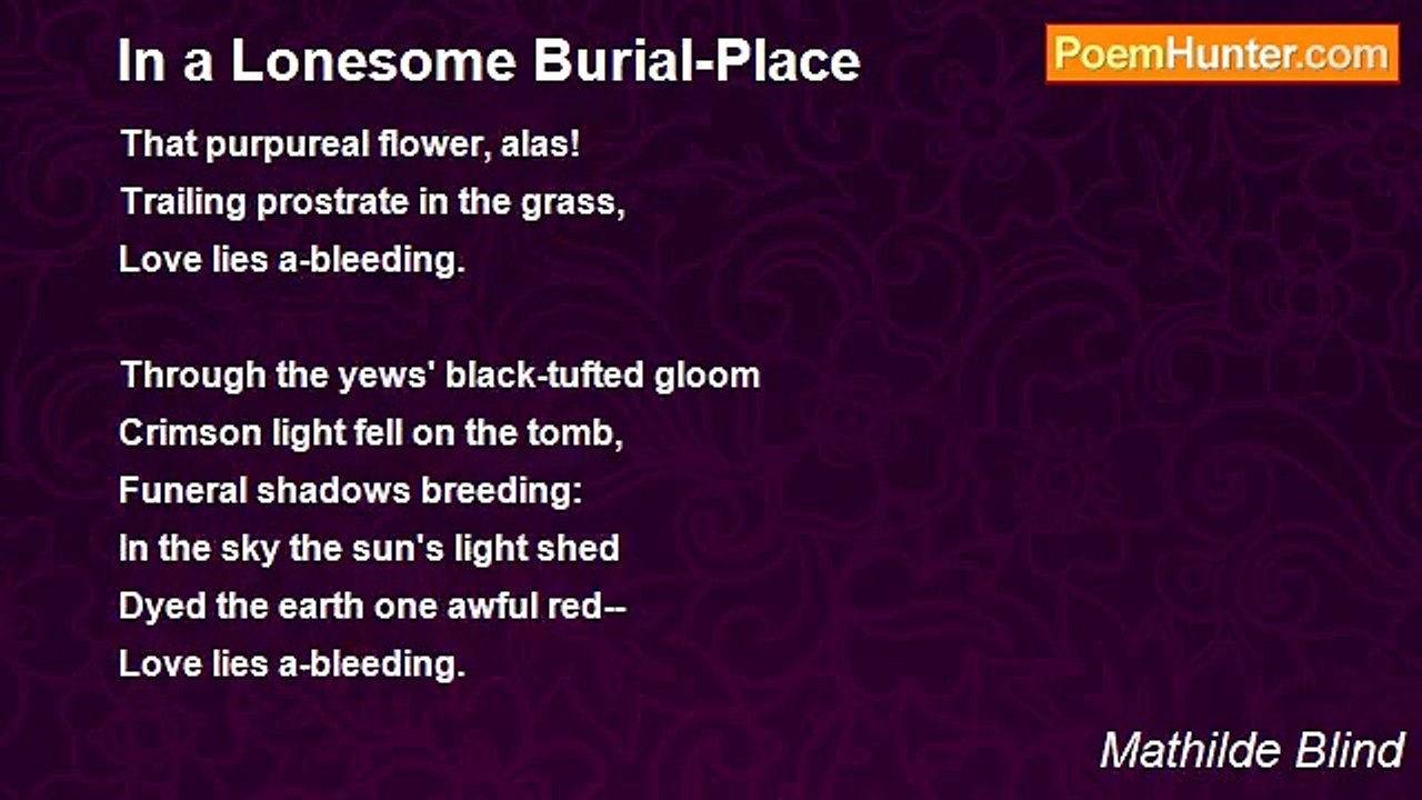Mathilde Blind - In a Lonesome Burial-Place