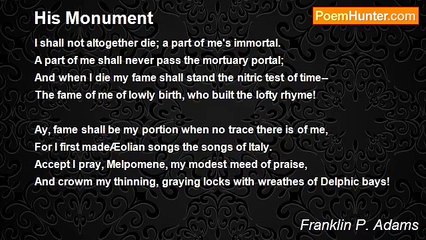 Franklin P. Adams - His Monument