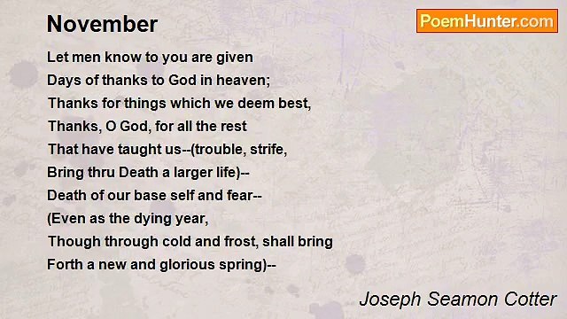 Joseph Seamon Cotter - November