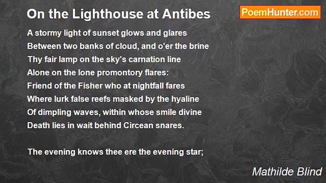 Mathilde Blind - On the Lighthouse at Antibes