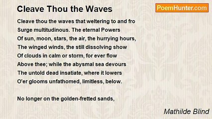 Mathilde Blind - Cleave Thou the Waves