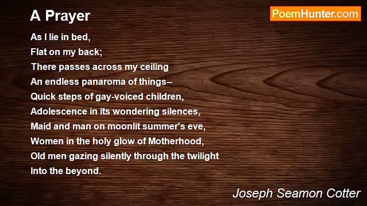 Joseph Seamon Cotter - A Prayer