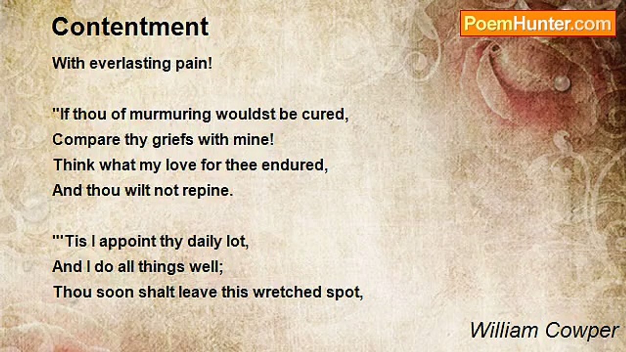 William Cowper - Contentment