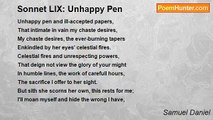 Samuel Daniel - Sonnet LIX: Unhappy Pen
