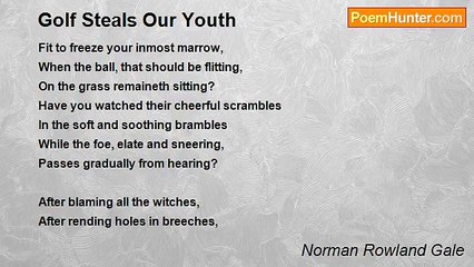 Norman Rowland Gale - Golf Steals Our Youth
