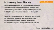 Anna Laetitia Waring - In Heavenly Love Abiding