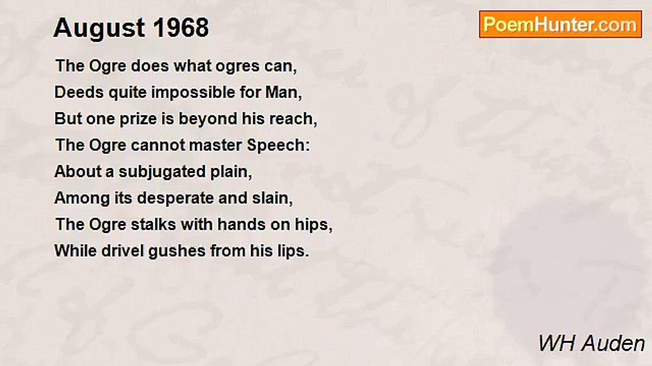 WH Auden - August 1968