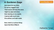 Katharine Tynan - A Gardener-Sage