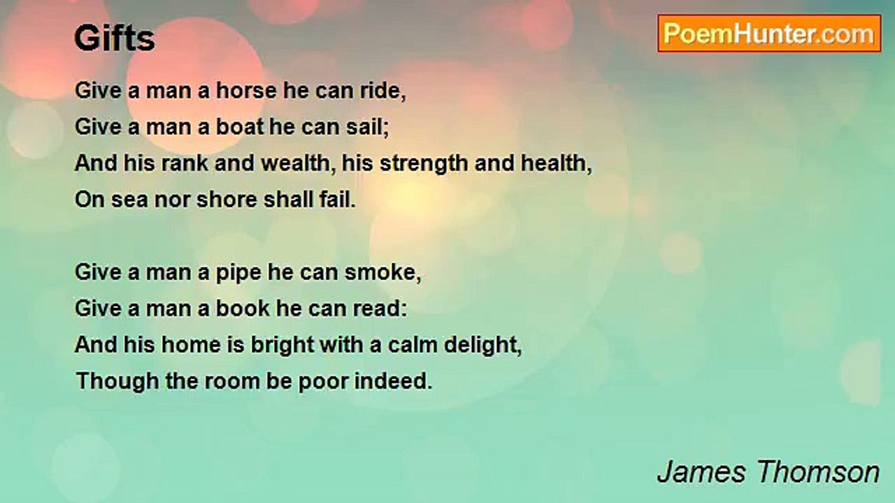 James Thomson - Gifts