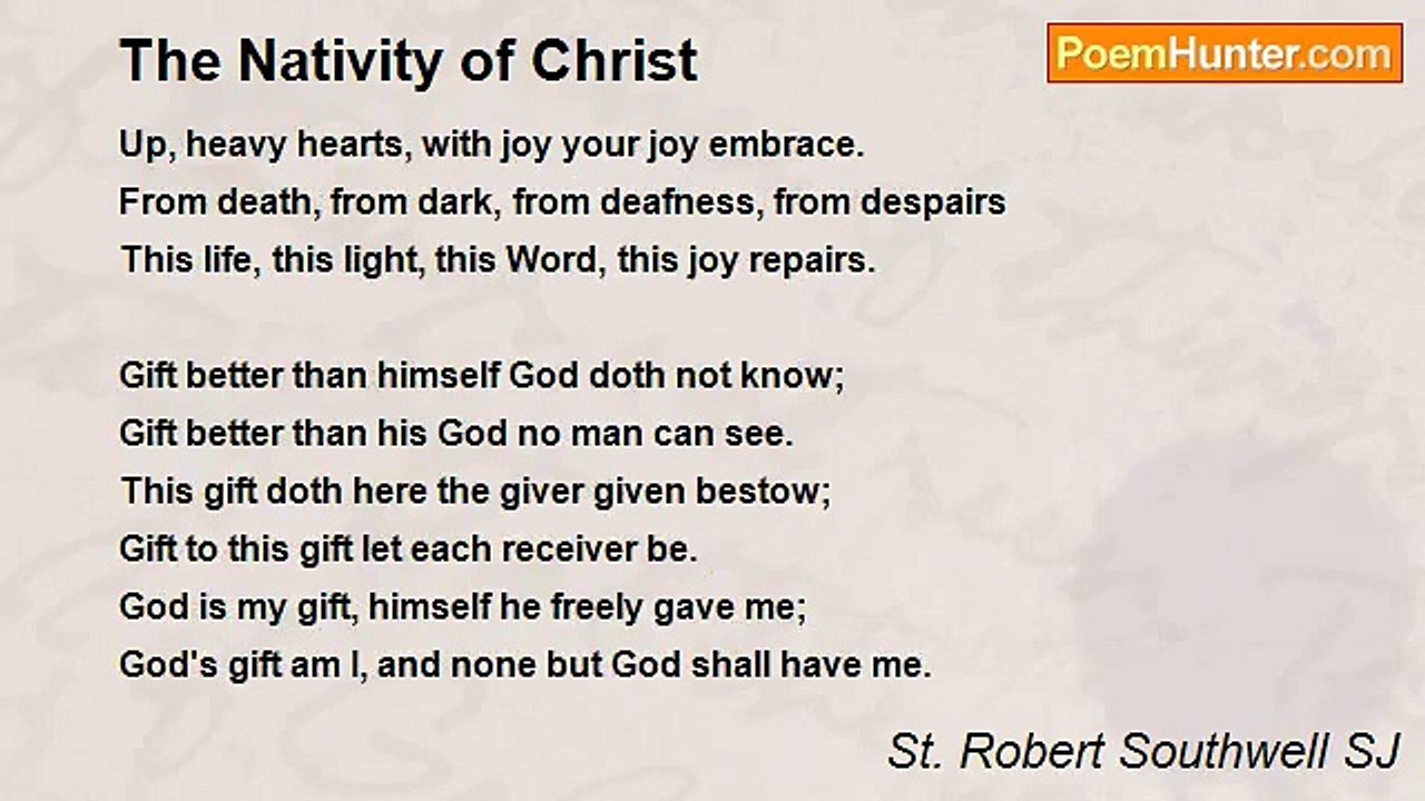 St. Robert Southwell SJ - The Nativity of Christ