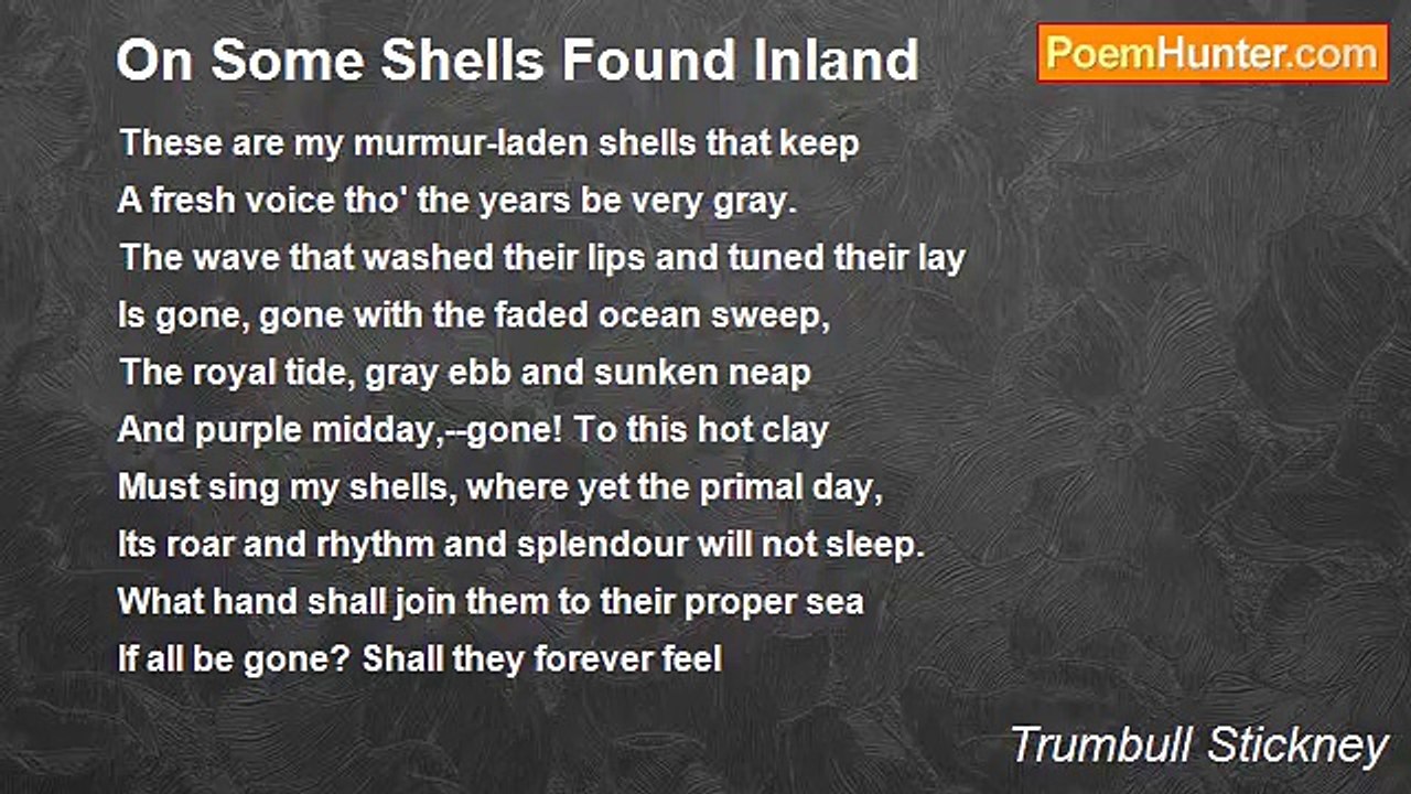 Trumbull Stickney - On Some Shells Found Inland