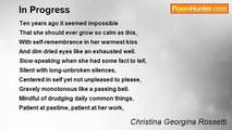 Christina Georgina Rossetti - In Progress