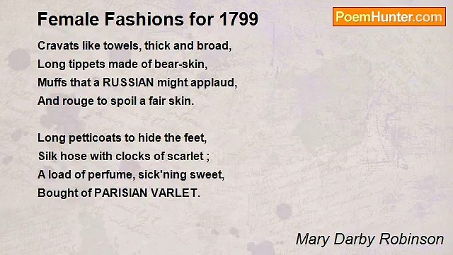 Mary Darby Robinson - Female Fashions for 1799