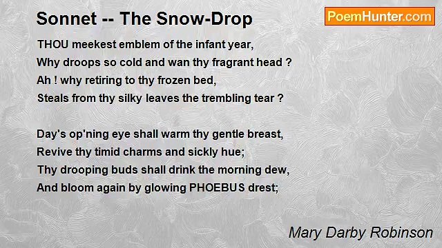 Mary Darby Robinson - Sonnet The Snow-Drop