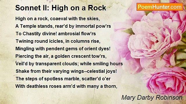 Mary Darby Robinson - Sonnet II: High on a Rock