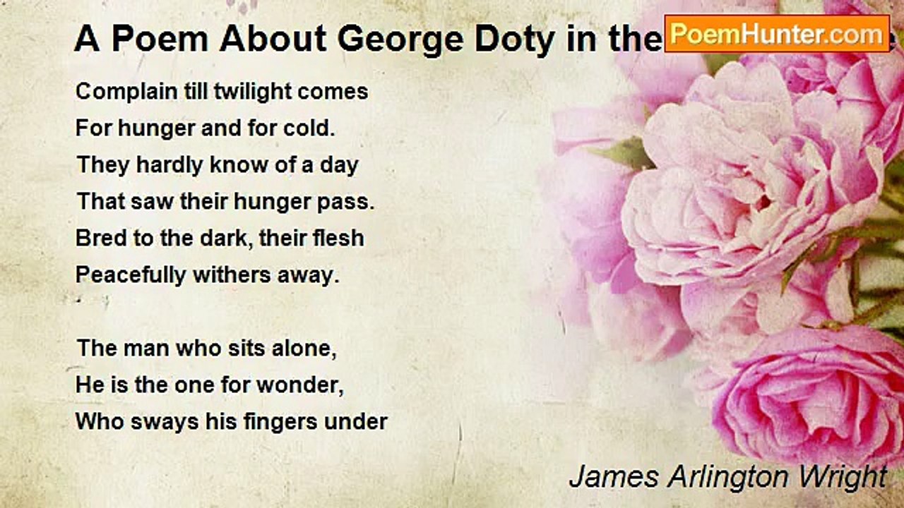 James Arlington Wright - A Poem About George Doty in the Death House