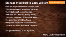 Mary Darby Robinson - Stanzas Inscribed to Lady William Russell