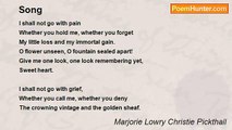 Marjorie Lowry Christie Pickthall - Song