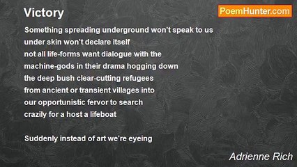 Adrienne Rich - Victory