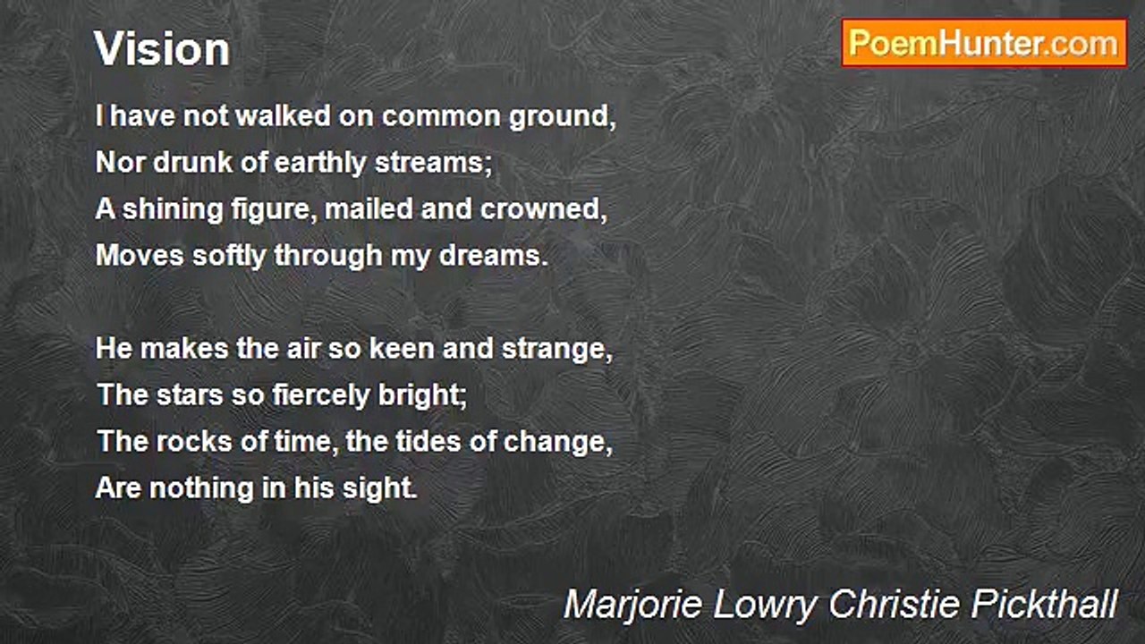 Marjorie Lowry Christie Pickthall - Vision