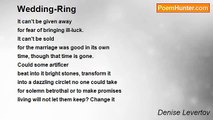 Denise Levertov - Wedding-Ring