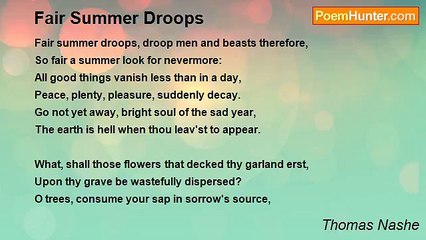Thomas Nashe - Fair Summer Droops