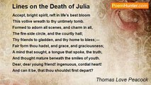 Thomas Love Peacock - Lines on the Death of Julia