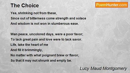 Lucy Maud Montgomery - The Choice