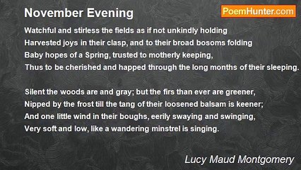 Lucy Maud Montgomery - November Evening