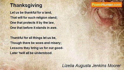 Lizelia Augusta Jenkins Moorer - Thanksgiving