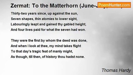 Thomas Hardy - Zermat: To the Matterhorn (June-July, 1897)