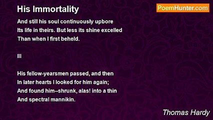 Thomas Hardy - His Immortality
