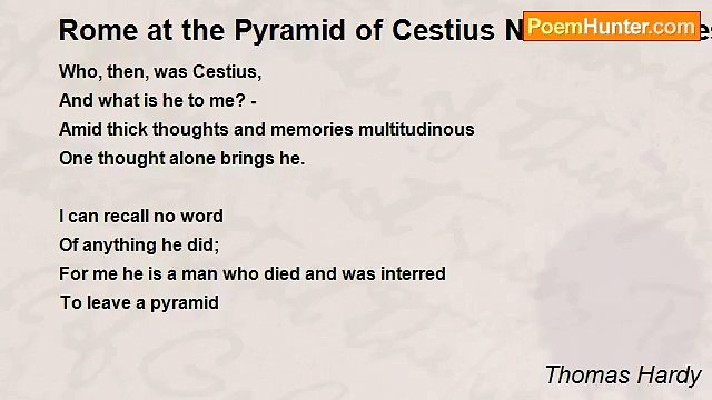 Thomas Hardy - Rome at the Pyramid of Cestius Near the Graves of Shelley and Keats (1887)