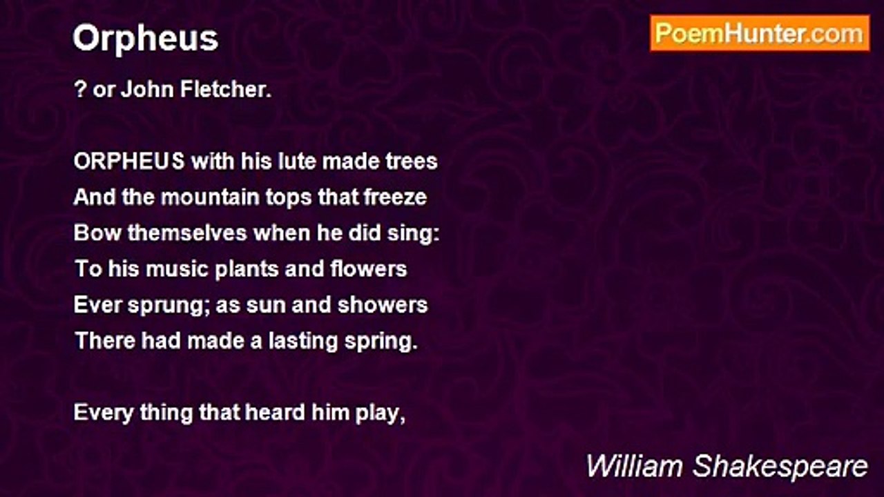 William Shakespeare - Orpheus