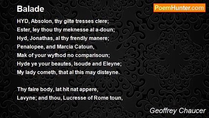 Geoffrey Chaucer - Balade