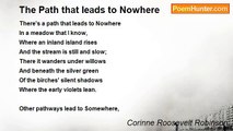 Corinne Roosevelt Robinson - The Path that leads to Nowhere