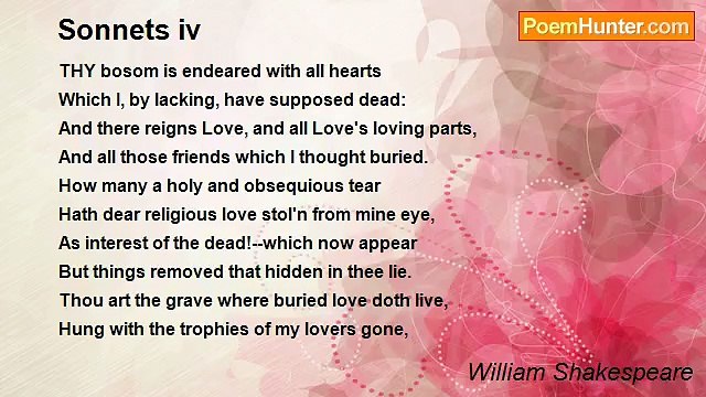 William Shakespeare - Sonnets iv