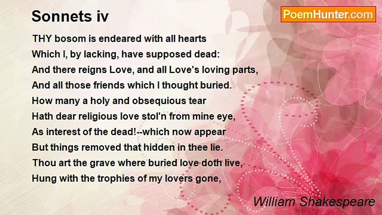 William Shakespeare - Sonnets iv