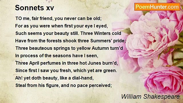 William Shakespeare - Sonnets xv