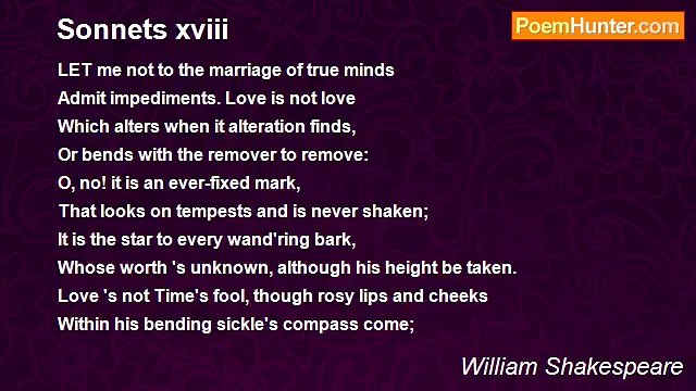 William Shakespeare - Sonnets xviii