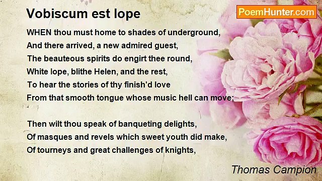 Thomas Campion - Vobiscum est Iope