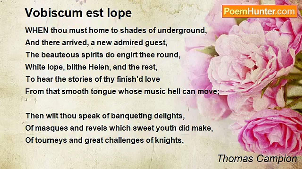 Thomas Campion - Vobiscum est Iope