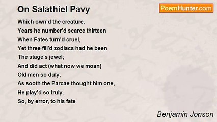 Benjamin Jonson - On Salathiel Pavy